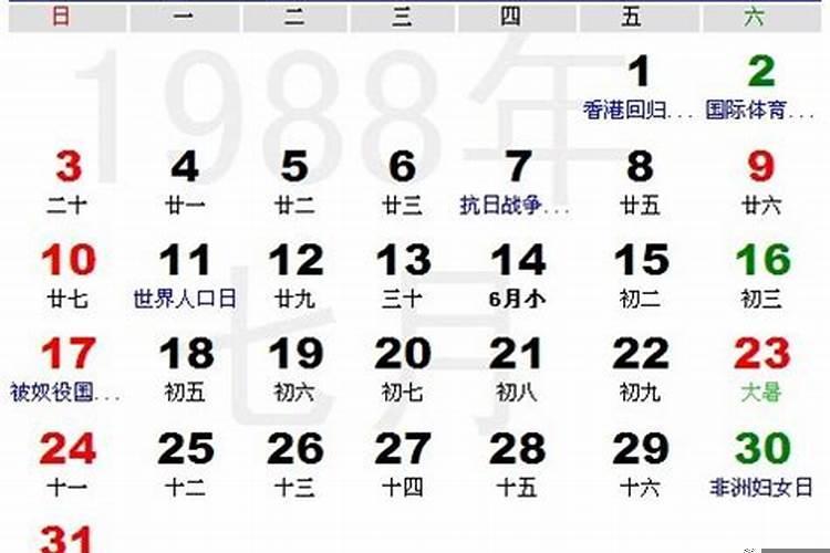1988年9月16日阴历是多少