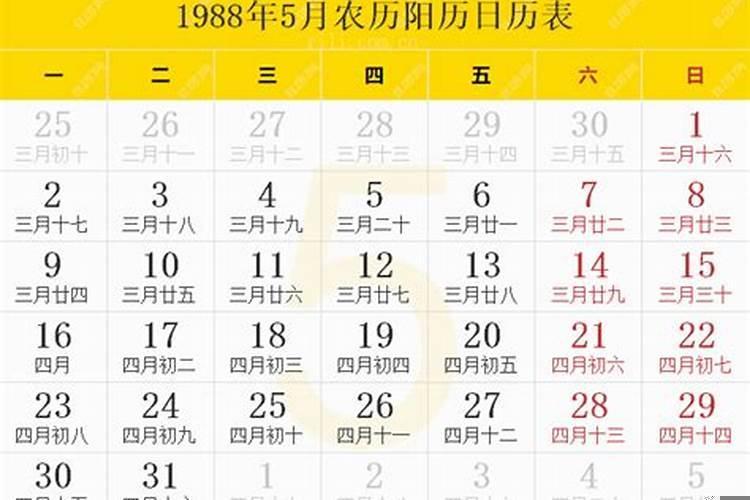 1988年8月5号农历
