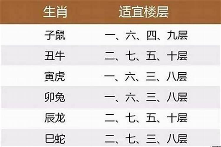 十二生肖分别住几层楼好