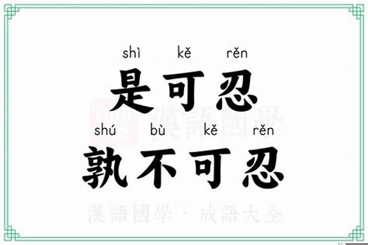 是可忍的是的意思