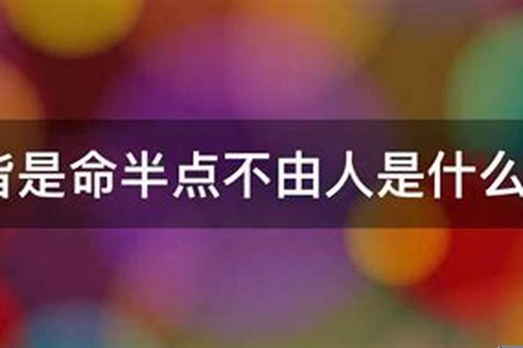 什么是命，半点不由人