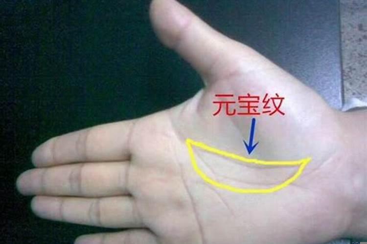 手相元宝纹封口有缺