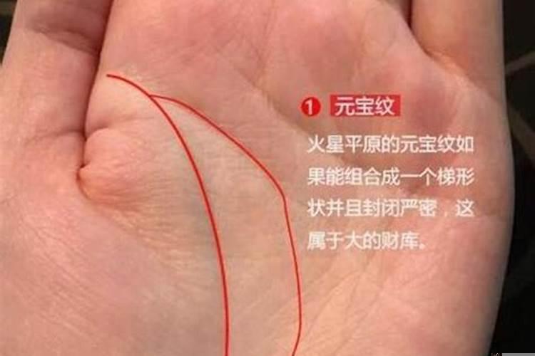 手相元宝纹封口有缺