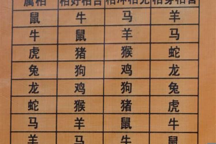 十二生肖的相合与相害