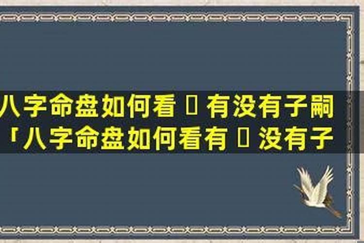八字看有没有子嗣