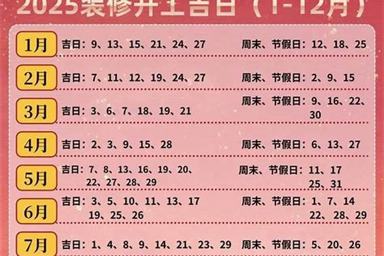 店面装修黄道吉日