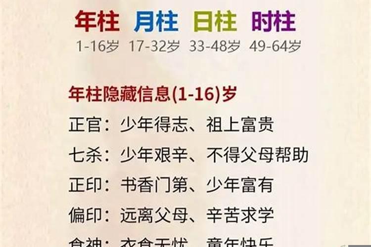 年月日时柱分别代表什么