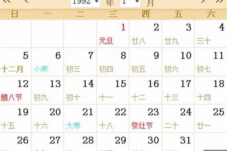 1992年农历11月29日女