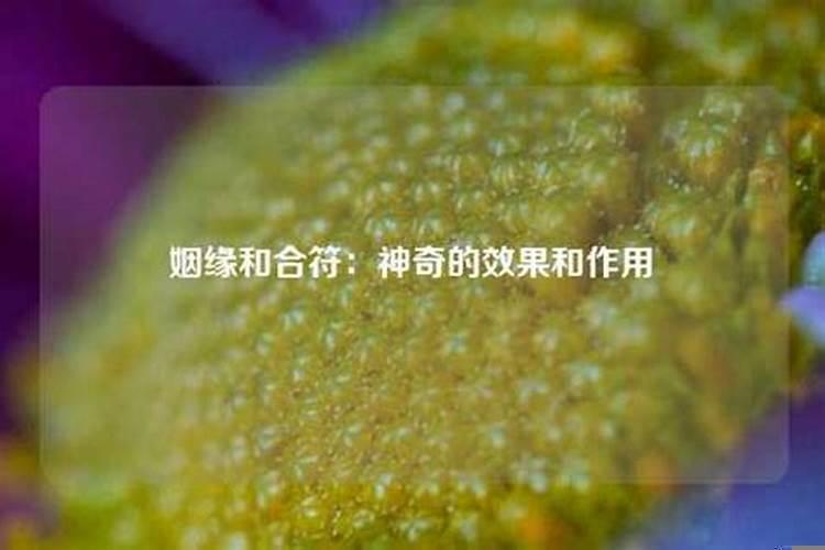 姻缘和合符的神奇效果