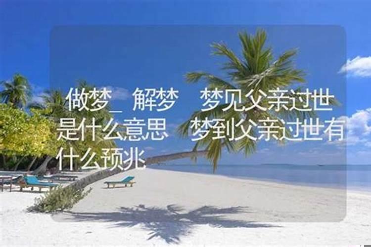 做梦梦见父亲是什么意思