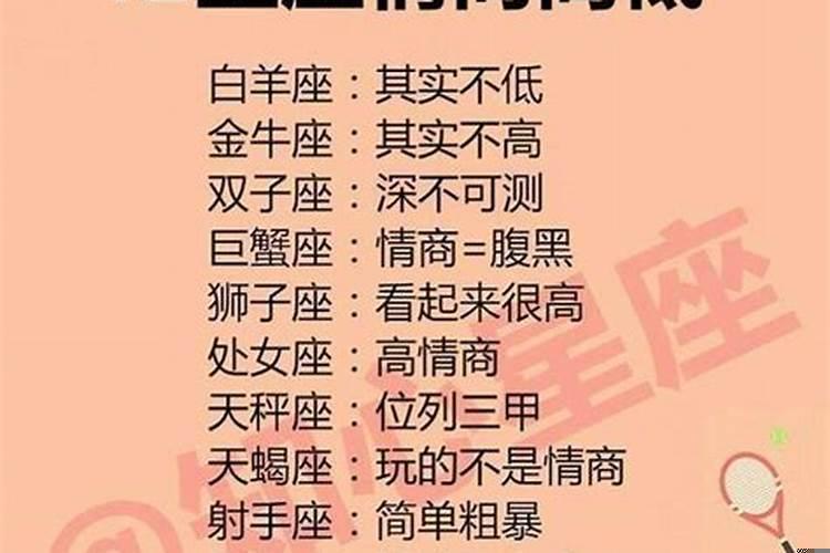 十二星座情商和智商排名