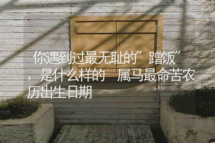 属马人生于几日命最苦