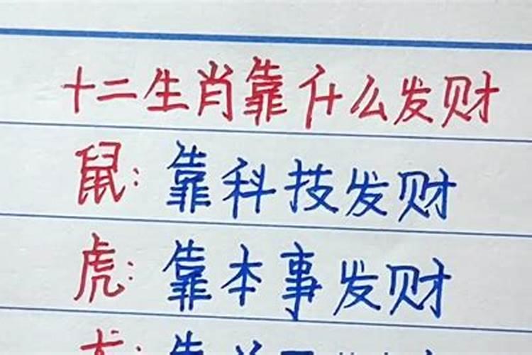 十二生肖靠什么发财