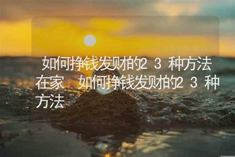 如何挣钱发财的23种方法在家
