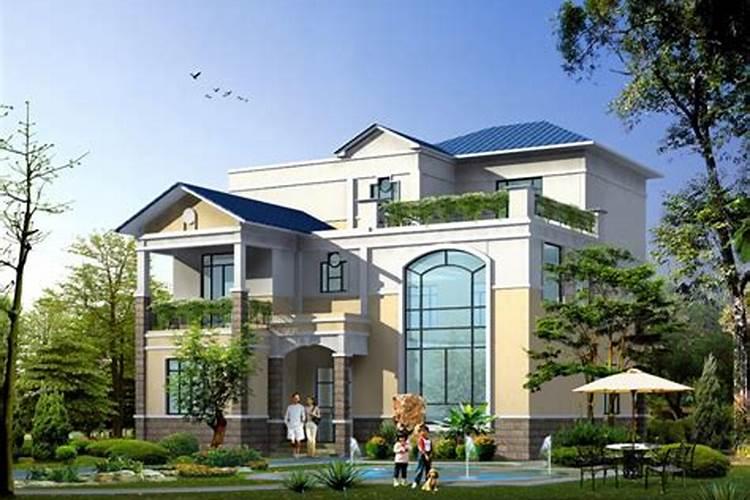 联排别墅装修风水布局，风水豪宅别墅庭院外观效果图