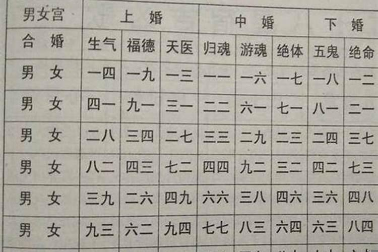 夫妻属相五行婚配表