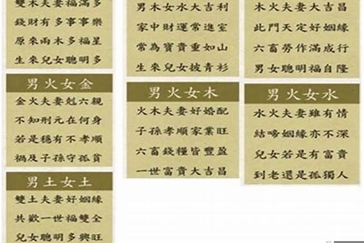 古老的婚姻八字配对