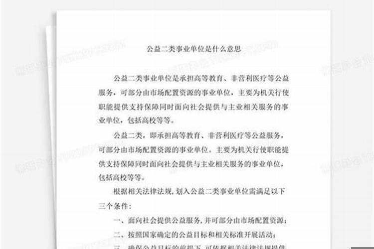 公益二类事业单位是什么意思