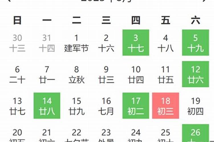 2025年8月理发吉日一览表